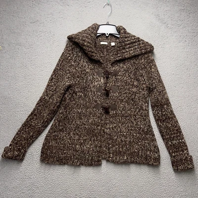 Halogen Cardigan Sweater Womens XL Brown Wool Alpaca Blend Toggle Casual Soft - Image 1 of 4
