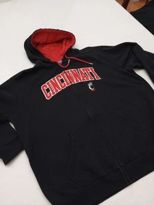 University Of Cincinnati Zip Up Hoodie Sweatshirt Black Adult XL Champion - Picture 1 of 12