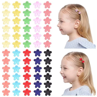 60 PCS Baby Hair Clips for Girls 10 Colors Mini Flower Clip for Fine Hair - Image 1 of 4