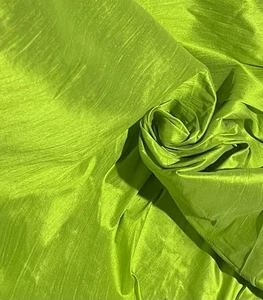 Green 100% Silk Dupioni Fabric 54” wide Sold By The Yard - Picture 1 of 3