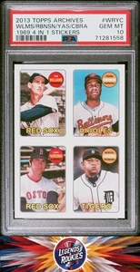 2013 Topps Archives 1969 4 In 1 Stickers WRYC Wlms/Rbnsn/Yas/Cbra PSA 10 - Picture 1 of 2