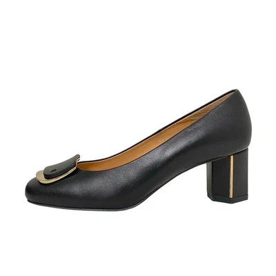 正品 LANVIN 系列 - 黑色皮革女式高跟鞋 — 第 1/4 张图片