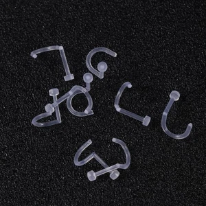 40pcs of 4 Bag Acrylic Plastic Body Piercing Jewelry Flexible Invisible Nose - Picture 1 of 11