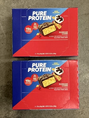 2 Boxes Sunday Cone Pure Protein Bars, High Protein, Nutritious Snacks - Image 1 of 4