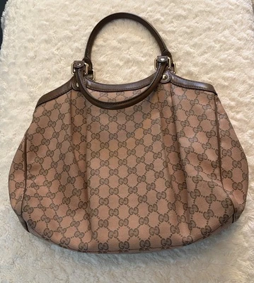 Gucci Medium GG Sukey Canvas Tote Bag 211944 467891 Made In Italy Authentic - Image 1 of 4