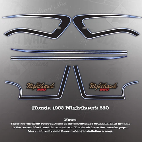 KIT GRÁFICO CALCOMANÍA CUBIERTA TANQUE HONDA 1983 CB550 NIGHTHAWK Foto 1 de 1