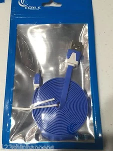 FLAT NOODLE USB Data Sync Charger Cable FOR iphone 4 4s 5 5c 6 7 plus micro usb - Picture 1 of 19