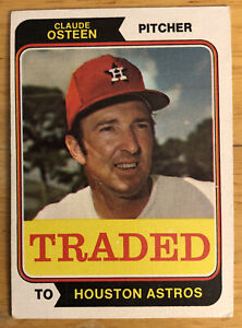 1974 Topps Traded Claude Osteen Baseball Card #42T Astros Low-Grade