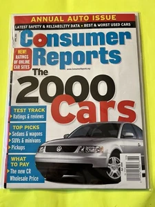 Consumer Reports, The 2000 Cars, ANNUAL AUTO ISSUE, April 2000 Like new - Picture 1 of 1