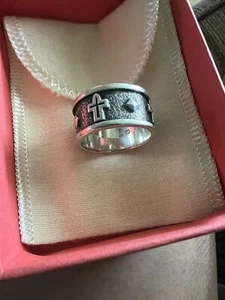 RETIRED James Avery WIDE Cross Eternity Band Ring Size 8.5 - Picture 1 of 2