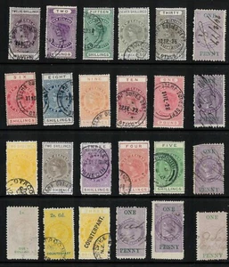 NEW ZEALAND 1882 LONGTYPE FISCALS REVENUE OLDTIME SELECTION - Picture 1 of 1