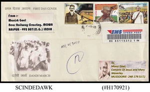 INDIA - 2010 EMS COVER WITH MAHATMA GANDHI STAMPS - Picture 1 of 2