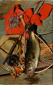 Greetings from Watch Hill Rhode Island Fishing Postcard - Picture 1 of 2