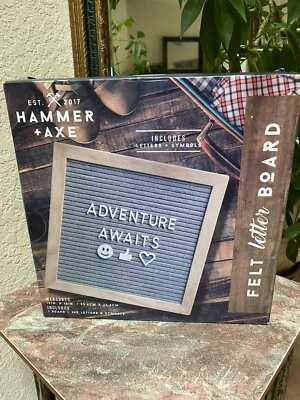 NEW Grey Felt Letter Board w White Letters Numbers Symbols, Punctuation Marks - Image 1 of 4