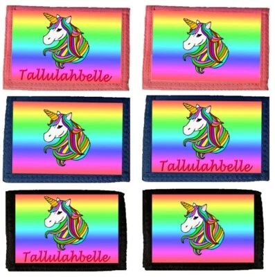 BN Personalised Childrens Kids YOUR NAME Unicorn Rainbow Magic Wallet Purse Gift - Image 1 of 4