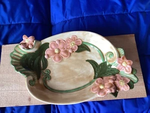 Vintage 1972 Holland Mold Inc. Ceramic Dish with Flowers - Pre-owned - Picture 1 of 8