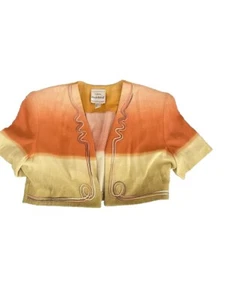 Vintage 80’s Unique Cropped Bolero Shrug Cover Up Uk 12 Multi Joseph Ribkoff - Picture 1 of 5