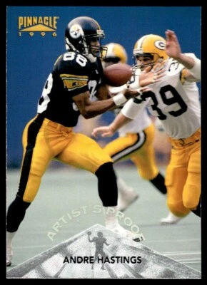 1996 Pinnacle Artist's Proof Andre Hastings Pittsburgh Steelers #123 - Image 1 of 2