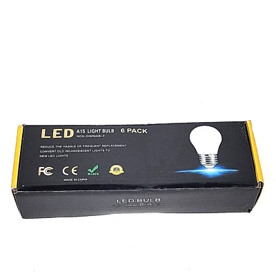 LED A15 Light Bulb 6 Pack, E12, HB-QP17, 600M, 80+CRI, 6W - Image 1 of 4