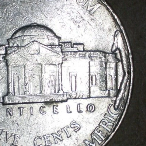 2002-D Jefferson Nickel Error Struck Through Debris Cover
