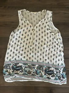 It Girl Womens Boho Large Tank Polyester Multicolor Sleeveless - Picture 1 of 8