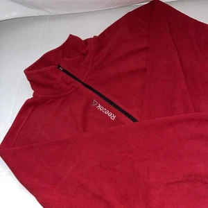 Reebok Pullover Herren groß rot 1/4 Viertel Reißverschluss Vliespullover - Bild 1 von 8