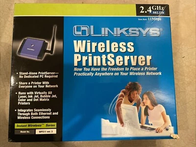 Cisco Linksys Wireless Print Server WPS11 Ver. 3. New Sealed in Box - Image 1 of 2