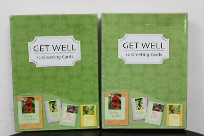 24 GET WELL GREETING CARDS Nature's Friends Butterflies Flowers Cheerful Sick - Image 1 of 4