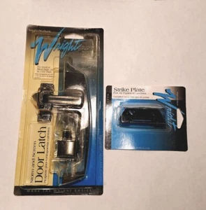 Wright Storm & Screen Door Latch Black Finish - V398BL And Black Strike Plate - Picture 1 of 2