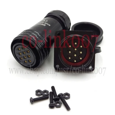 SA28 10Pin Panel Mount Waterproof Plug Socket,Electrical Wire Cable Connector - Image 1 of 4