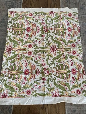 Algodón estampado a mano Scalamandre “Medley”, muestra vintage 51x41 rojo amarillo verde Foto 1 de 4