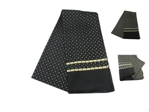 Schal Seide Herren Schwarz Mit Zeichnungen Weiß Beige Grau Blau Rohr- Italy - Bild 1 von 14