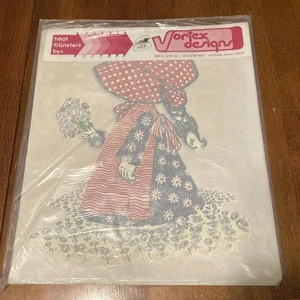 Original 1970s Vortex Heat Iron On Transfer Sheet Flower Girl 4 Sheets Total - Picture 1 of 6