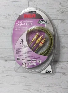 New RCA High-Performance Digital Audio Cable DT3A 3ft 24k Gold-Plated Studio - Picture 1 of 3