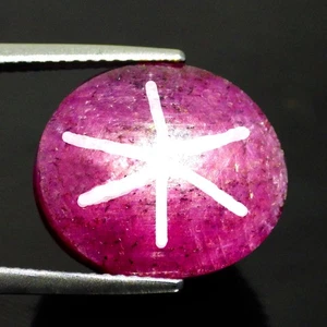 27.12 Ct Mystical Oval (16 x 14 mm) 100% Natural Mozambique Red Star Ruby Gems - Picture 1 of 7