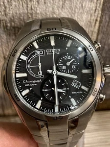 Citizen Eco-Drive VO10-5992F Solar Power Chronograph Watch Tested Working - Picture 1 of 11