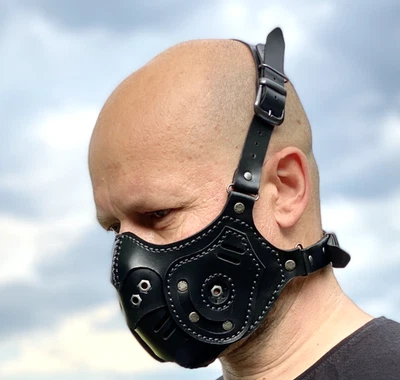 Face Leather Mask Leather Face Cover Leather Mask steampunk Scorpion mask - Image 1 of 4
