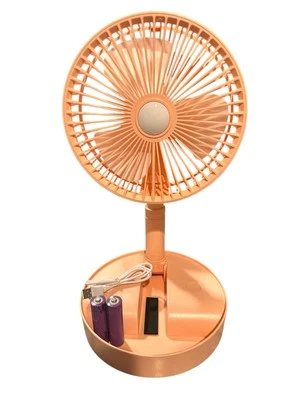 Ventilador dobrável USB recarregável 3sp luz central 8 polegadas lâmpada de resfriamento sem fio rosa - Imagem 1 de 4