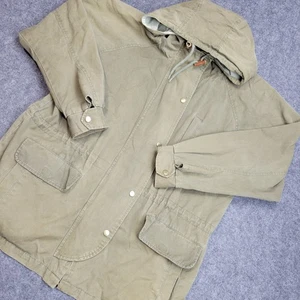 Royal Robbins Chore Jacket Mens Medium Green Workwear Utility Hooded Snap Pocket - Picture 1 of 7