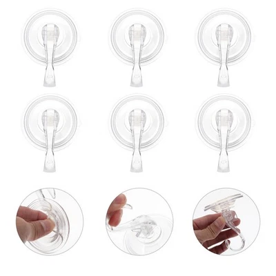 6 Pcs Ganci Per Bagno Da Muro Mini Appendere Plastica Trasparente - Immagine 1 di 4