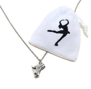 CRS Cross Ice Skating Skates Pendant Necklace Gift for Figure Skater Silver - Picture 1 of 5