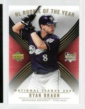 2007 Upper Deck MLB Rookie of the Year Ryan Braun #ROY-NL Brewers