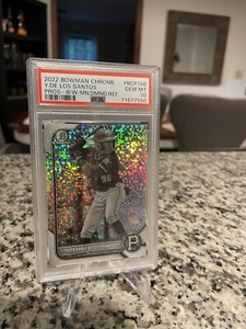 Yordany De Los Santos 2022 Bowman Chrome 1st B/W Mini Diamond PSA 10