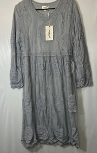 Orange Creek silver Dress Size M Embroidered Lace Flower - Picture 1 of 8