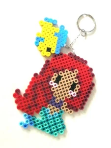 Perler Beads Disney Princess Ariel w/ Flounder Keychain - Picture 1 of 3