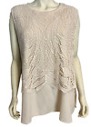 Nic + Zoe Pink Pearl Lace Overlay Sleeveless Top, Women's Size 3X, NWT