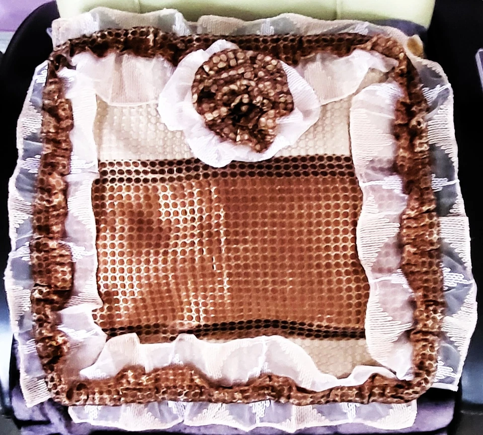 ITALIAN FABRIC SET OF 2 HANDMADE BEIGE/BROWN Bohemian Pillow Cover SIZE 19x16" - Image 1 of 4