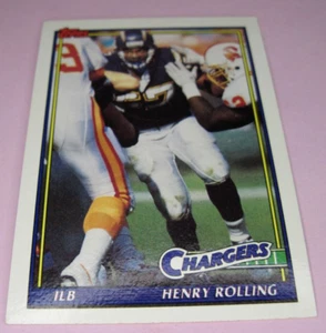 1991 Topps Henry Rolling Rookie San Diego Chargers #437 - Picture 1 of 2