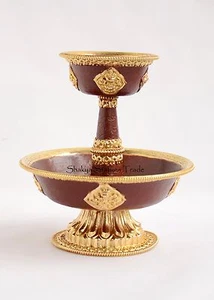 Handgefertigte Kupferlegierung 5,25" Tibetisch Buddhistisch Serkyem Set aus Patan, Nepal - Bild 1 von 1