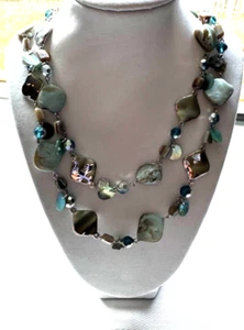 Lia Sophia “Ocean Air” Genuine Abalone & Mother-of-Pearl 43-46” Necklace ORIG$98 - Picture 1 of 4